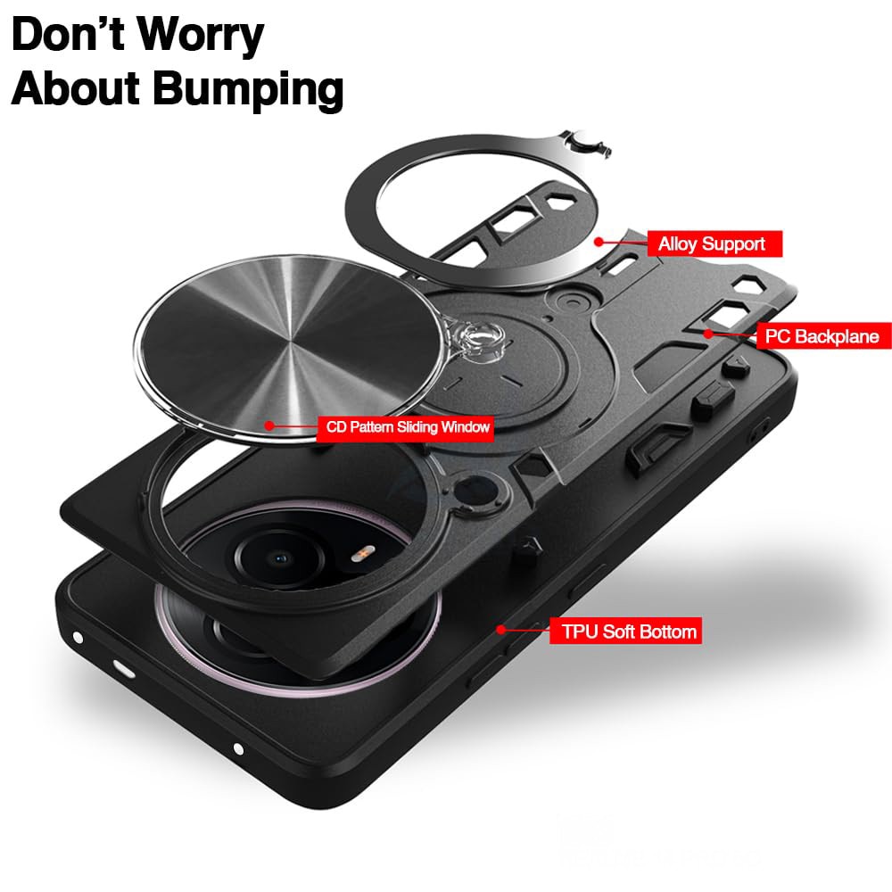 Husa pentru Realme 14 Pro+ Plus cu protectie pentru camera si suport magnetic integrat Ring Shockproof Negru royal