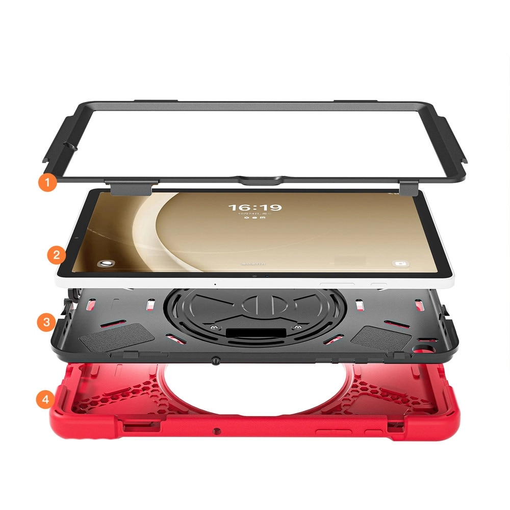 Husa tablete Shockproof, pentru Samsung Galaxy Tab A9 Plus, rosie, 11", cu suport reglabil Strado