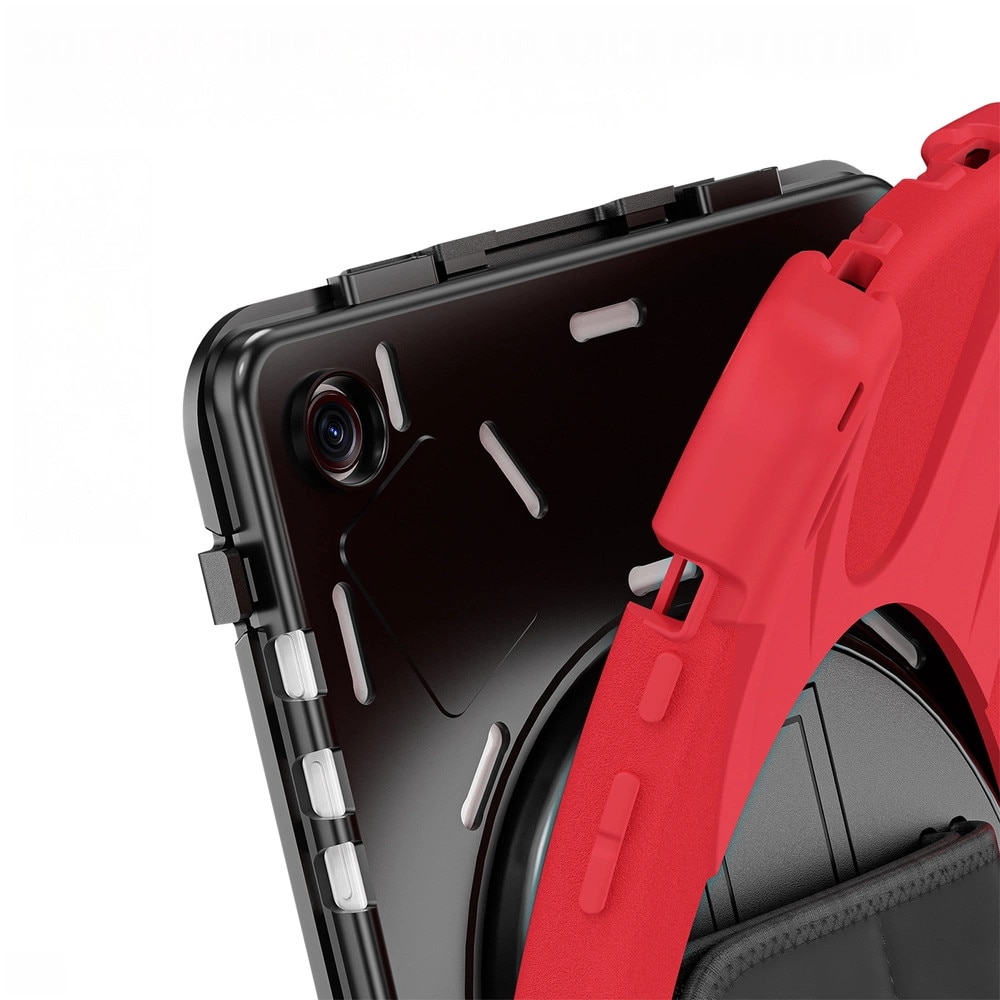 Husa tablete Shockproof, pentru Samsung Galaxy Tab A9 Plus, rosie, 11", cu suport reglabil Strado