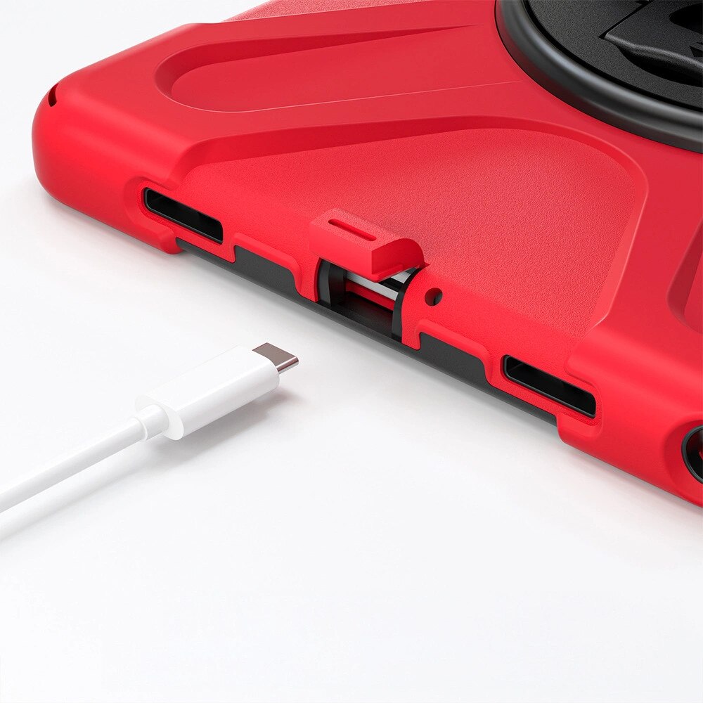 Husa tablete Shockproof, pentru Samsung Galaxy Tab A9 Plus, rosie, 11", cu suport reglabil Strado