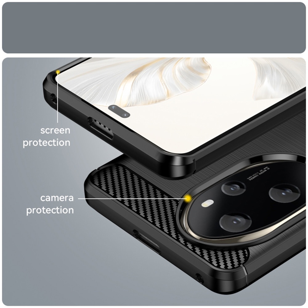 Husa pentru Honor 200 Pro Carbon Liquid Silicone negru
