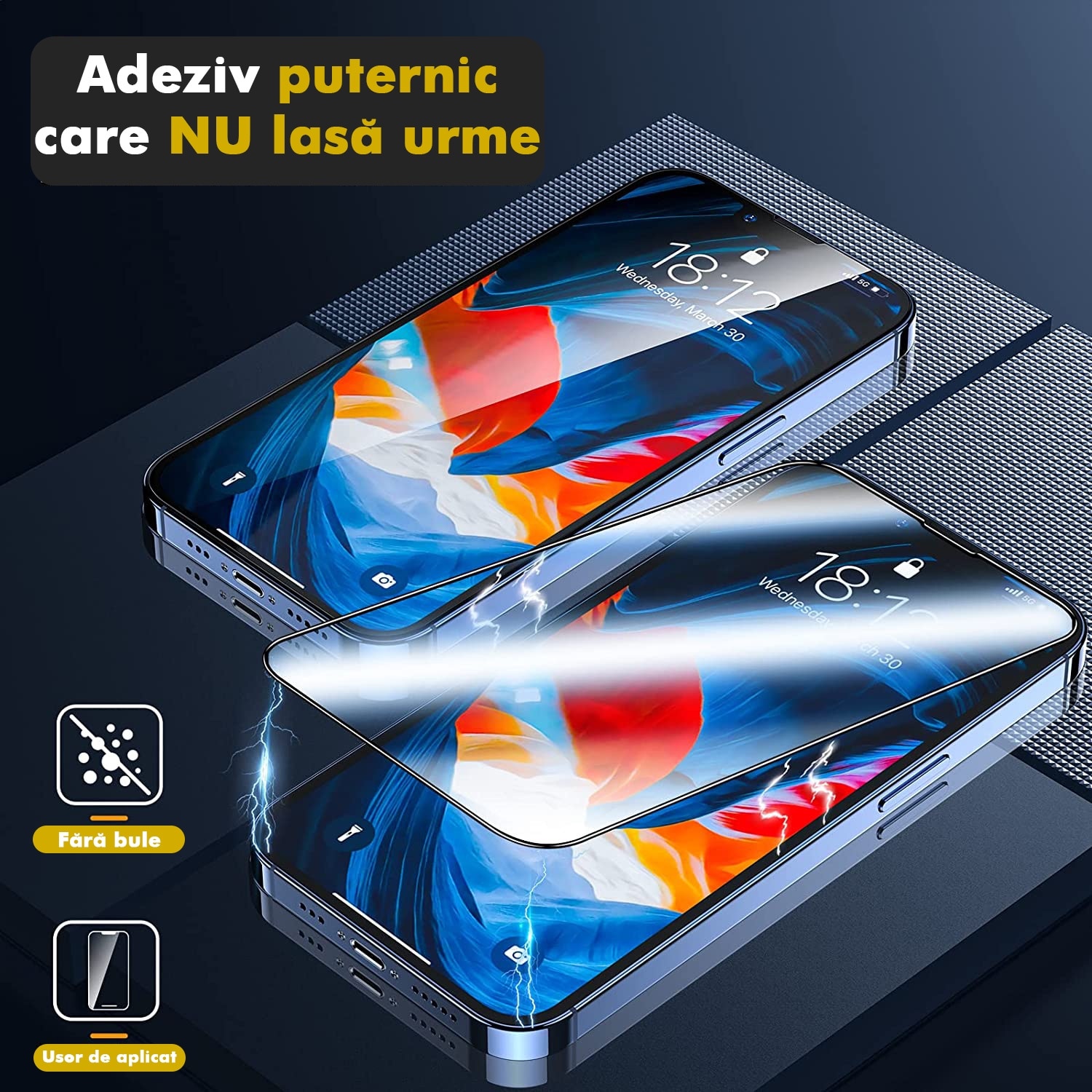 Folie Sticla pentru iPhone 16 Pro / 17, Transparenta Ultra HD, Kribo Premium Fit cu filtru anti-praf, Protectie Ecran Premium, Full Cover, Full Glue