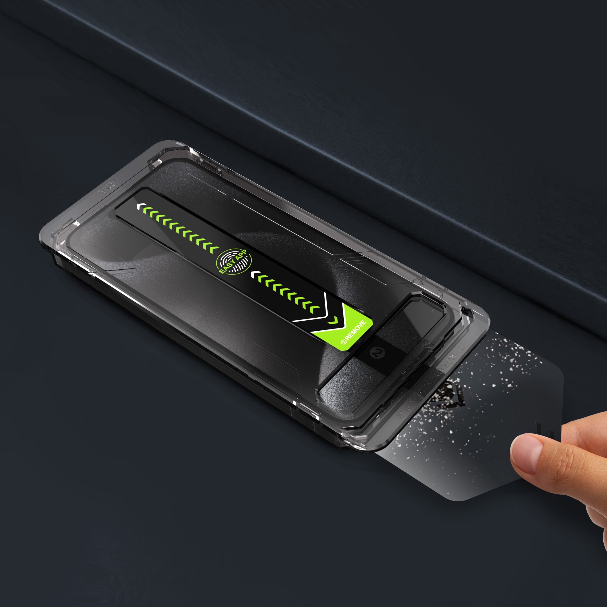 Set 2 folii protectie telefon, Sticla securizata, Kit montare, Pentru iPhone 15 Pro Max, Transparent