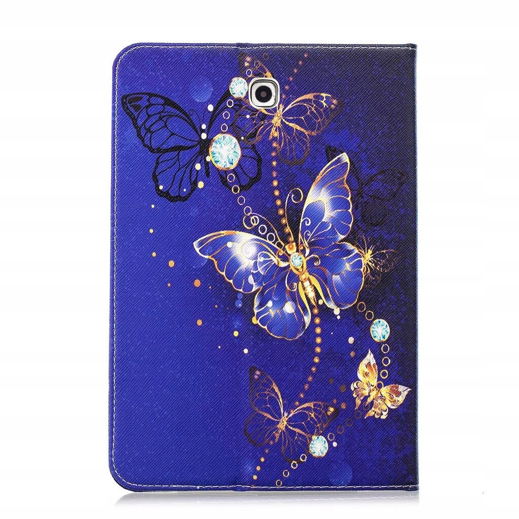 Husa tableta pentru Samsung Galaxy Tab S2 8.0, din piele sintetica si silicon, cu suport, neagra