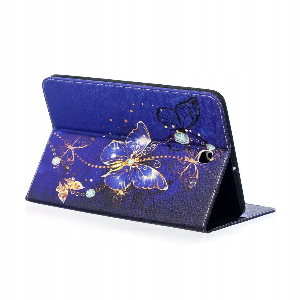 Husa tableta pentru Samsung Galaxy Tab S2 8.0, din piele sintetica si silicon, cu suport, neagra