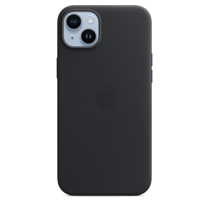 Husa de protectie Apple Leather Case with MagSafe pentru iPhone 14 Plus, Midnight