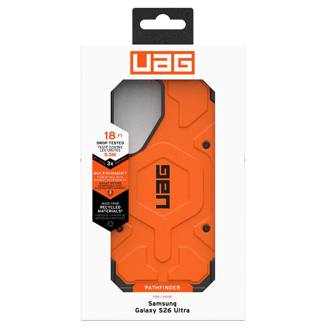 Husă UAG Pathfinder Magnetic, protecție TPU, porturi exacte, portocalie, pentru Samsung Galaxy S26 Ultra
