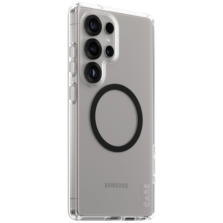 Husa de protectie PanzerGlass Hard Care Urban Combat Qi Compatible pentru Samsung Galaxy S25 Ultra, Transparent/Negru