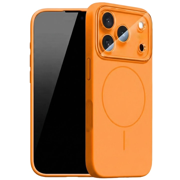 Husa pentru iPhone 14 Pro DaDen MagConverse, MagSafe, Incarcare Wireless, Protectie Camera, Design Slim Mat, Portocaliu