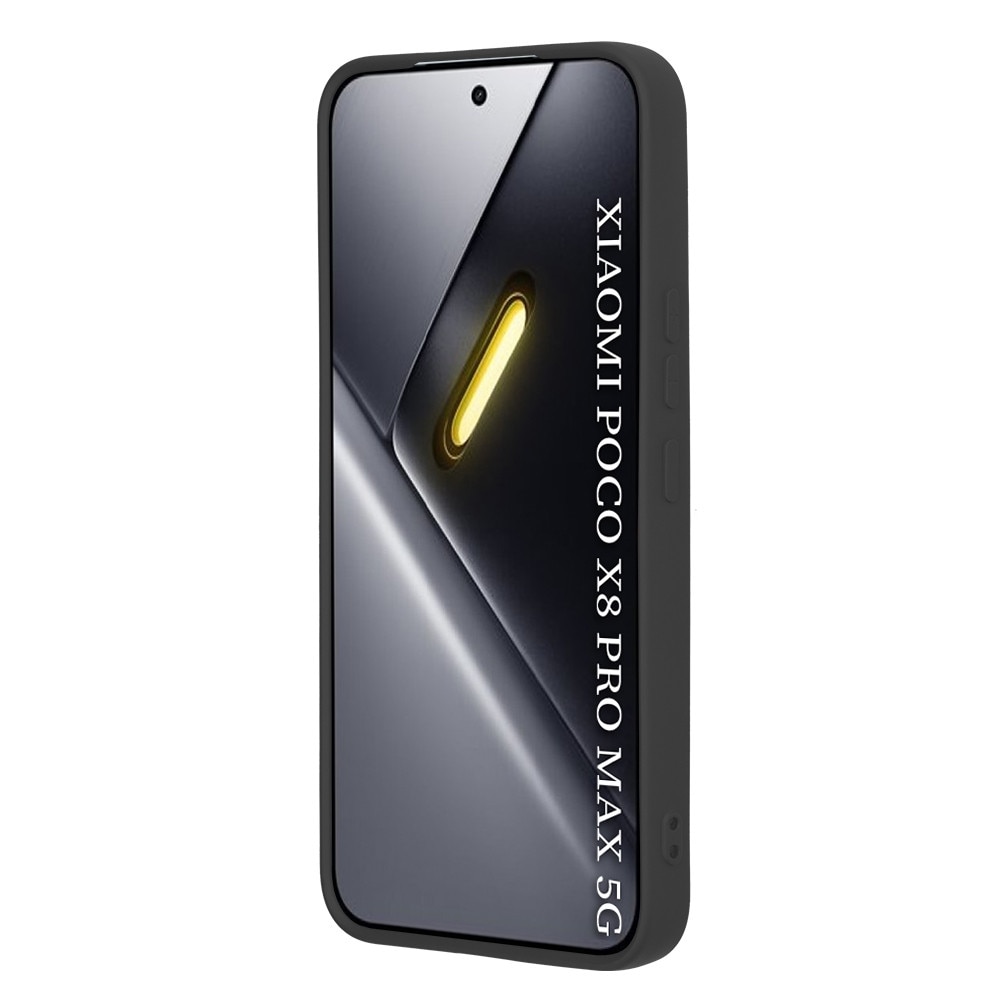 Husa pentru Poco X8 Pro Max Liquid Silicone, subtire, captusita cu microfibra, anti amprenta, protectie camera foto, negru