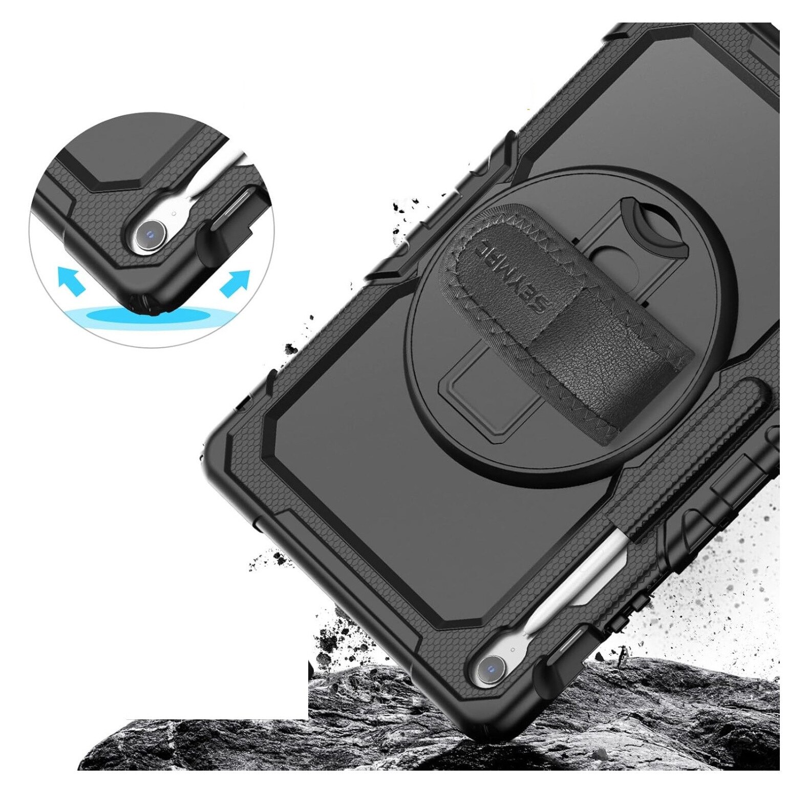Carcasa Blindata HighArmor 3 Straturi pentru Samsung Galaxy Tab S10 FE Plus 13.1" – Rotativa 360°, Suport, Protector Ecran, Rezistenta la Praf si Umiditate