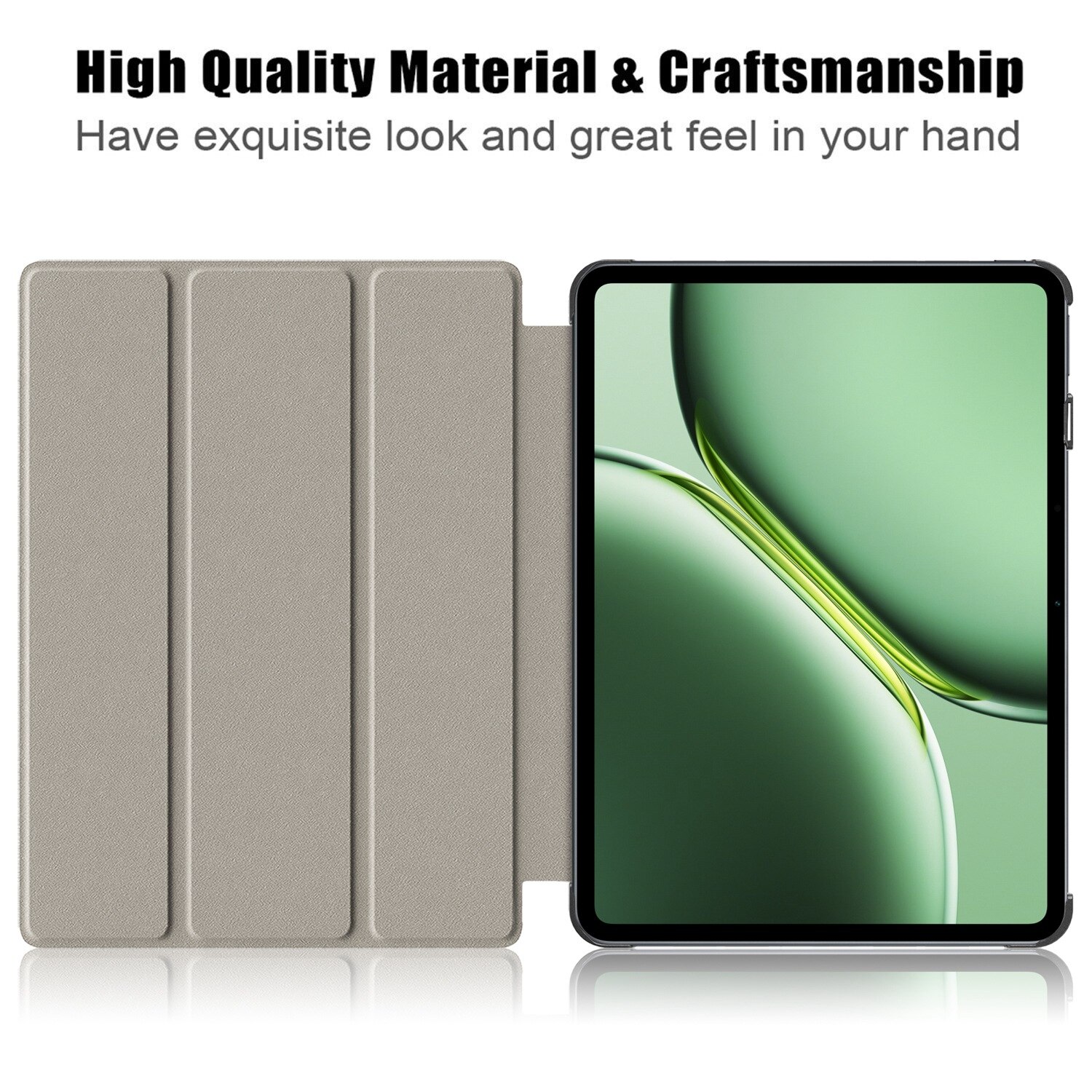 Husa tableta pentru OnePlus Pad Pro / Pad 2, piele inteligenta, design pliere 3 pliuri, suport, inchidere magnetica, albastru inchis