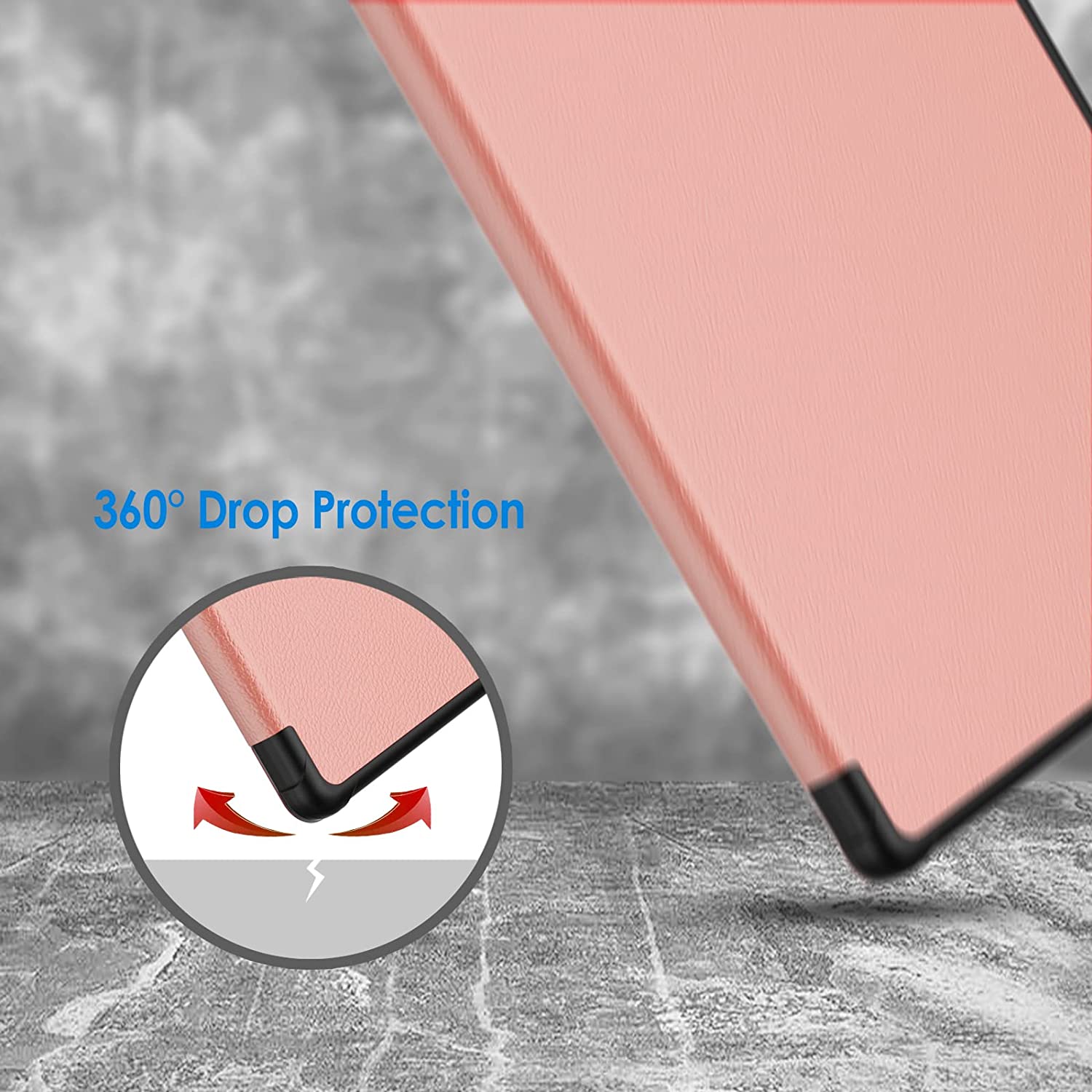 Husa Slim Sigloo, Smart Cover, Trifold, pentru tableta Nokia T21 2022, 10.4inch, model Pink
