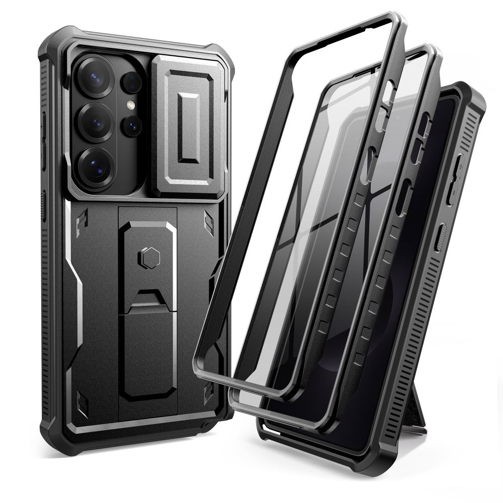 Carcasa 360 grade Tech-Protect Kevlar Cam Plus compatibila cu Samsung Galaxy S26 Ultra, Negru