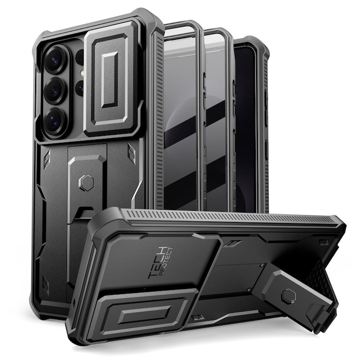 Carcasa 360 grade Tech-Protect Kevlar Cam Plus compatibila cu Samsung Galaxy S26 Ultra, Negru