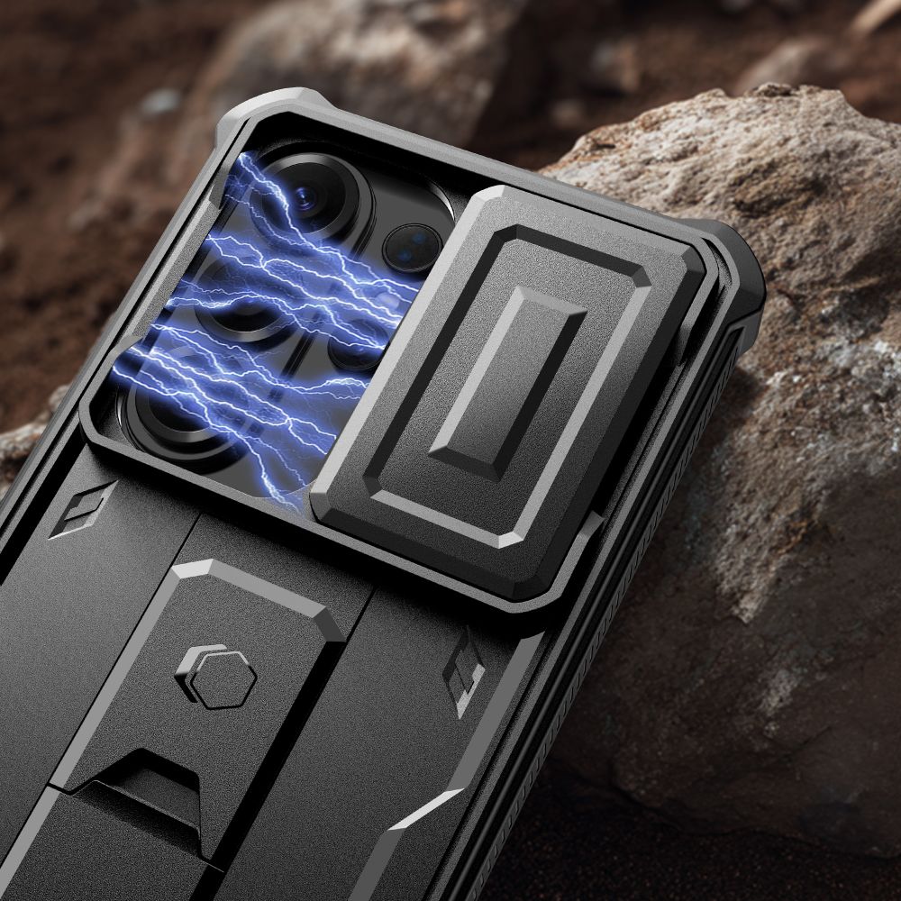Carcasa 360 grade Tech-Protect Kevlar Cam Plus compatibila cu Samsung Galaxy S26 Ultra, Negru