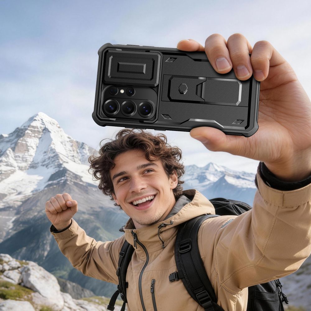Carcasa 360 grade Tech-Protect Kevlar Cam Plus compatibila cu Samsung Galaxy S26 Ultra, Negru