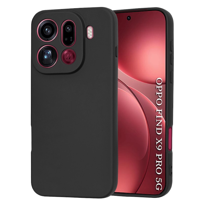 Husa silicon pentru Oppo Find X9 Pro, Accesorio Soft Flex, Negru