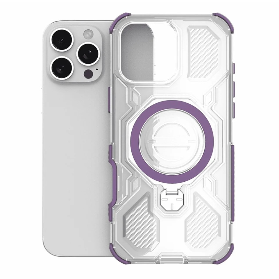 Husa pentru Xiaomi 15T, Antisoc, SKYDDAR INOVATION, Carbon Shield PRO, Magsafe, set cu sticker, Mov