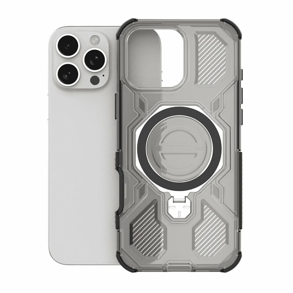 Husa pentru Xiaomi 15T Pro, Antisoc, SKYDDAR INOVATION, Carbon Shield PRO, Magsafe, set cu sticker, Fumuriu