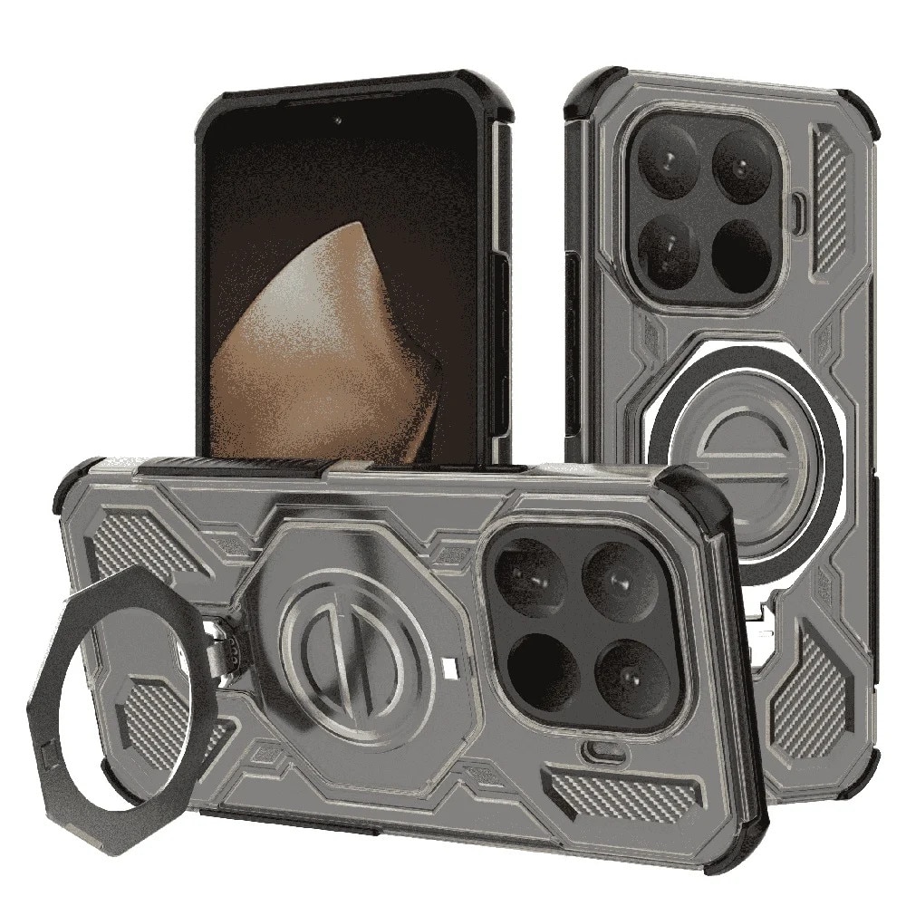 Husa pentru Xiaomi 15T Pro, Antisoc, SKYDDAR INOVATION, Carbon Shield PRO, Magsafe, set cu sticker, Fumuriu