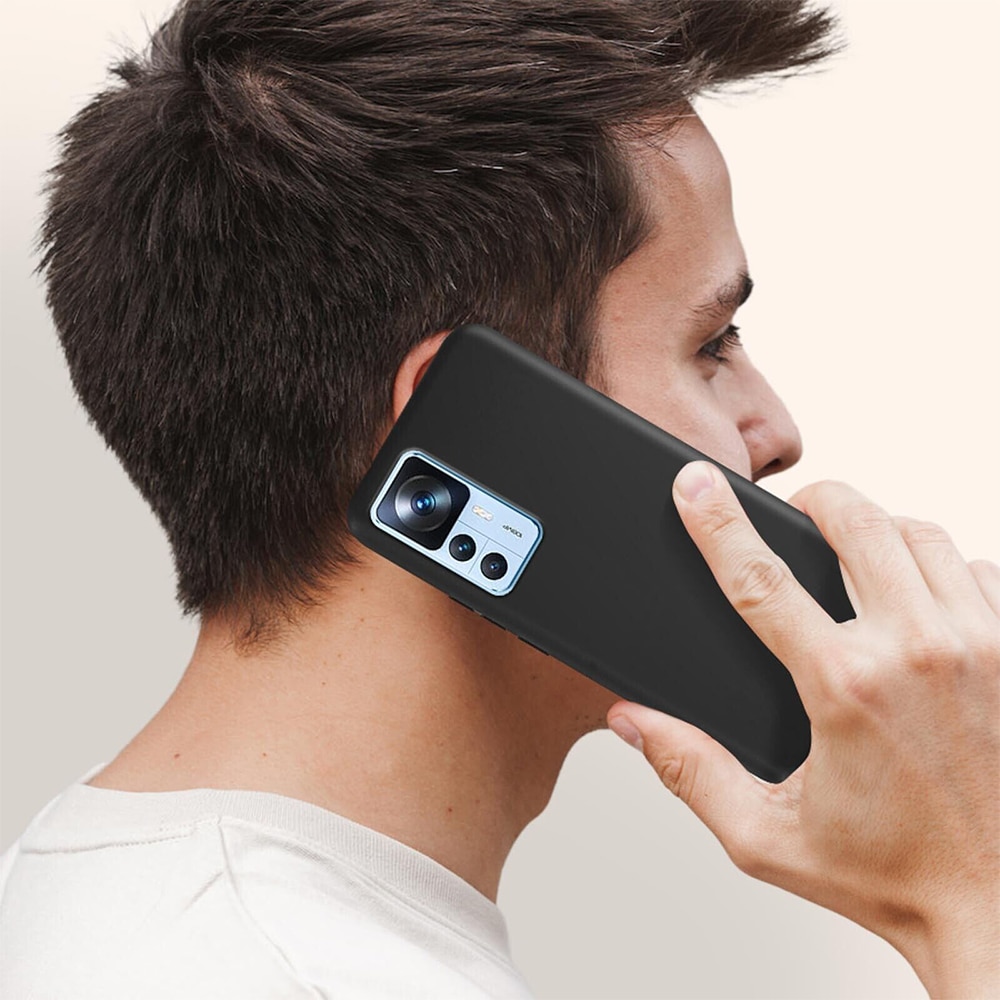 Husa Jelly Silicone Compatibil cu Xiaomi 12T / 12T Pro, Interior de microfibra, Flexibila, Negru