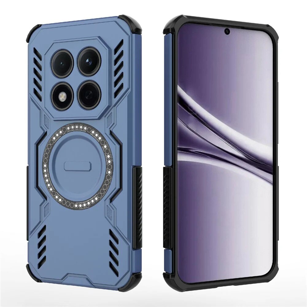 Husă pentru smartphone, SKYDDAR INNOVATION, ArmorMag, MagSafe, Albastru, set cu sticker