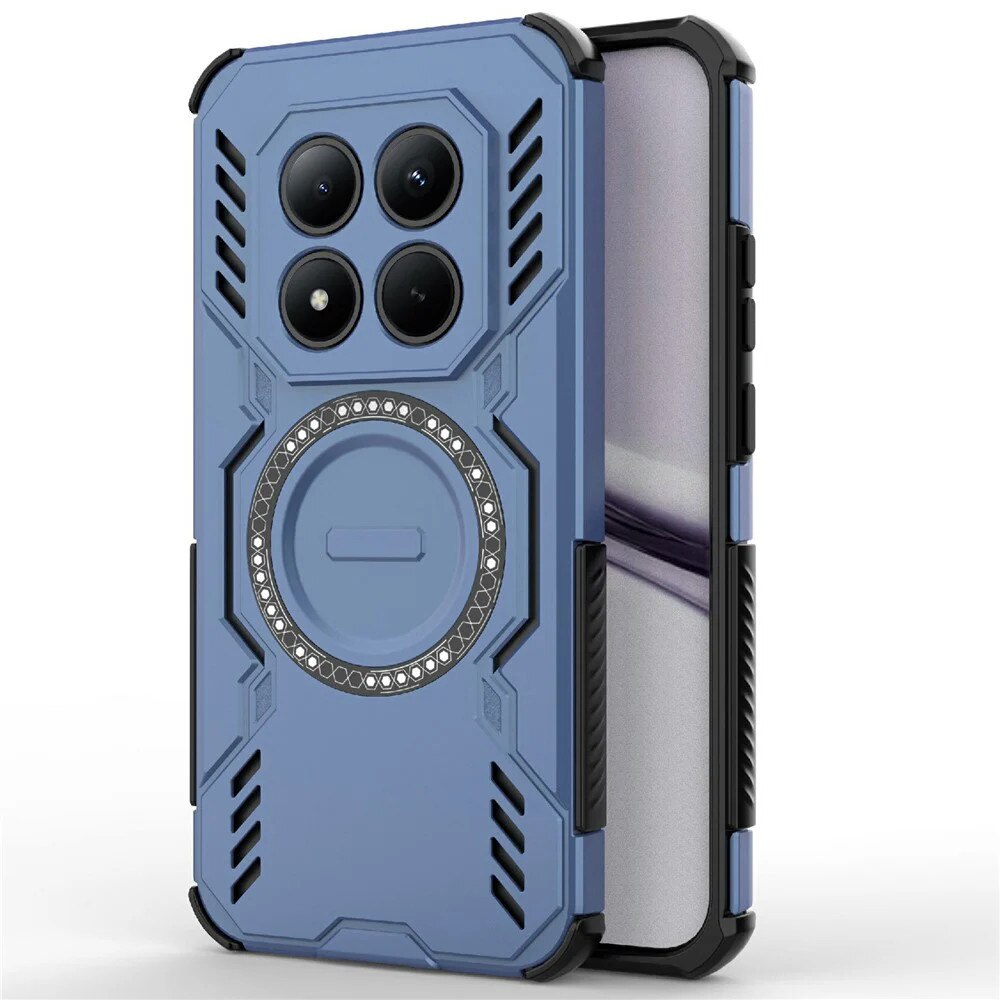 Husă pentru smartphone, SKYDDAR INNOVATION, ArmorMag, MagSafe, Albastru, set cu sticker