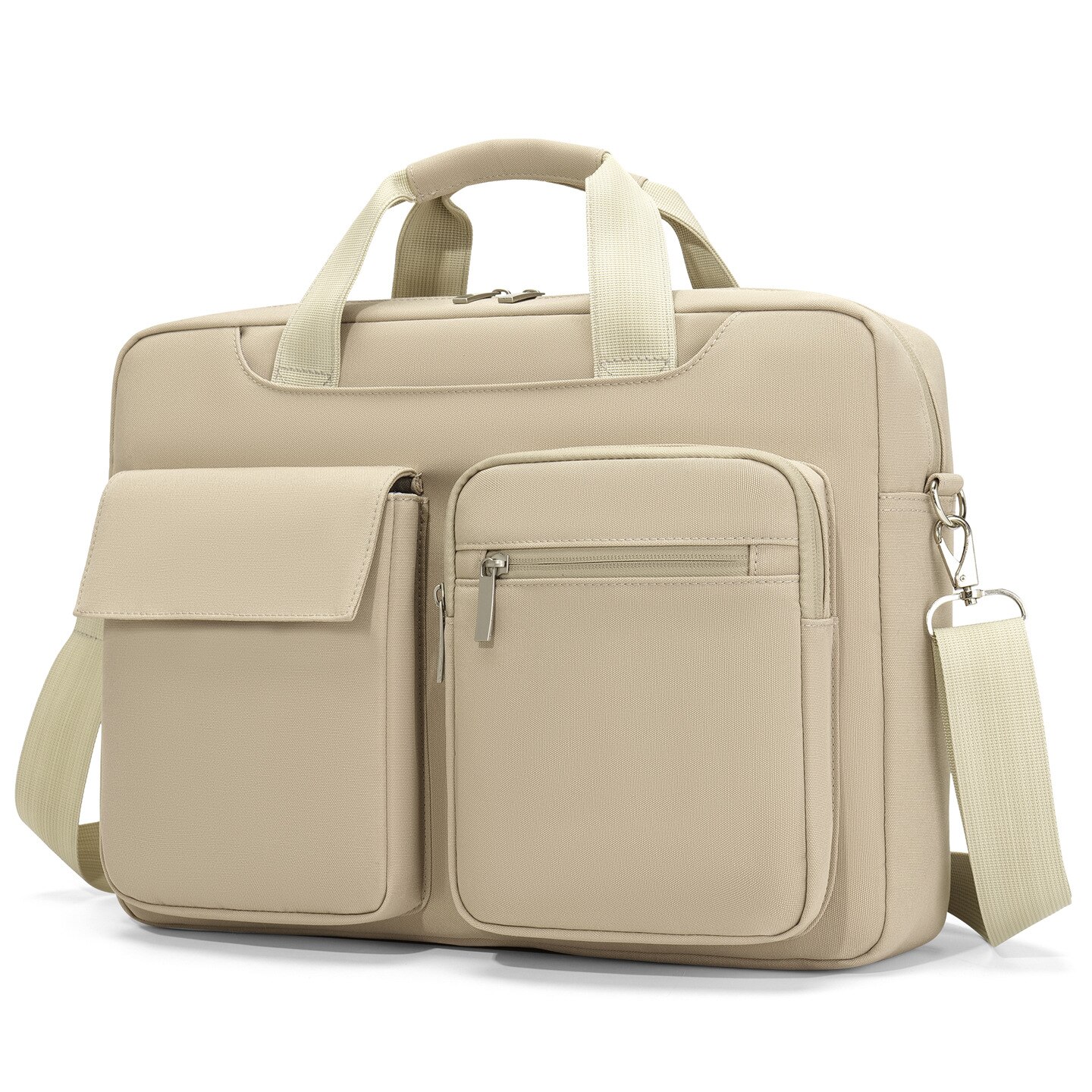 Rucsac de birou, 14 inch, interior spatios, culoare khaki, curea de umar ajustabila