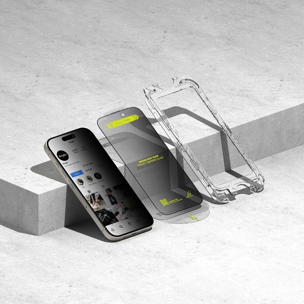 Set de 2 Folii de Protectie Ringke Easy Slide Privacy pentru Samsung Galaxy S25, Sticla securizata 9H, Oleofobe