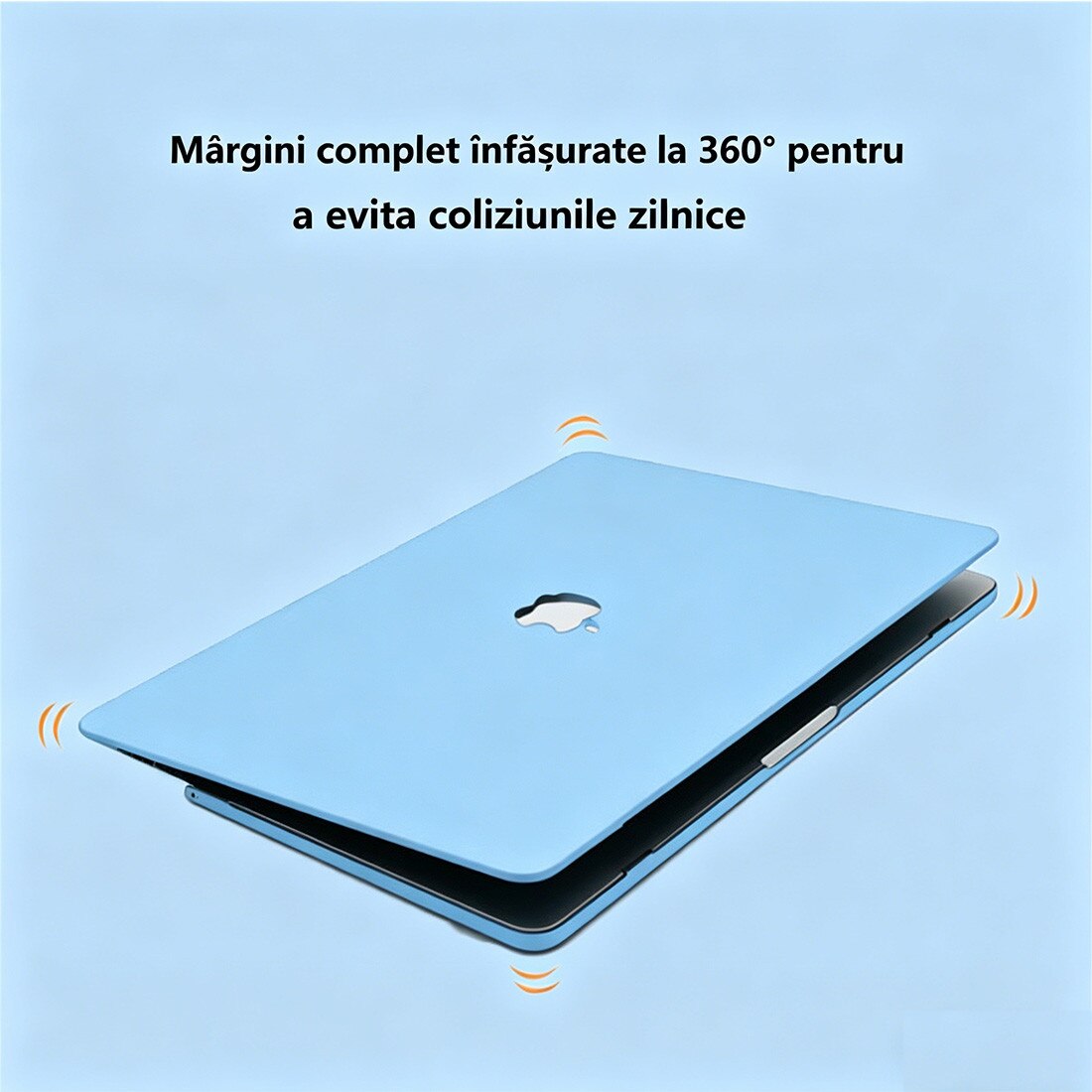 Carcasa Hard Shell DEISNGB pentru MacBook Pro 16 inch, design ultra subtire, protectie impotriva zgarieturilor, Albastru deschis