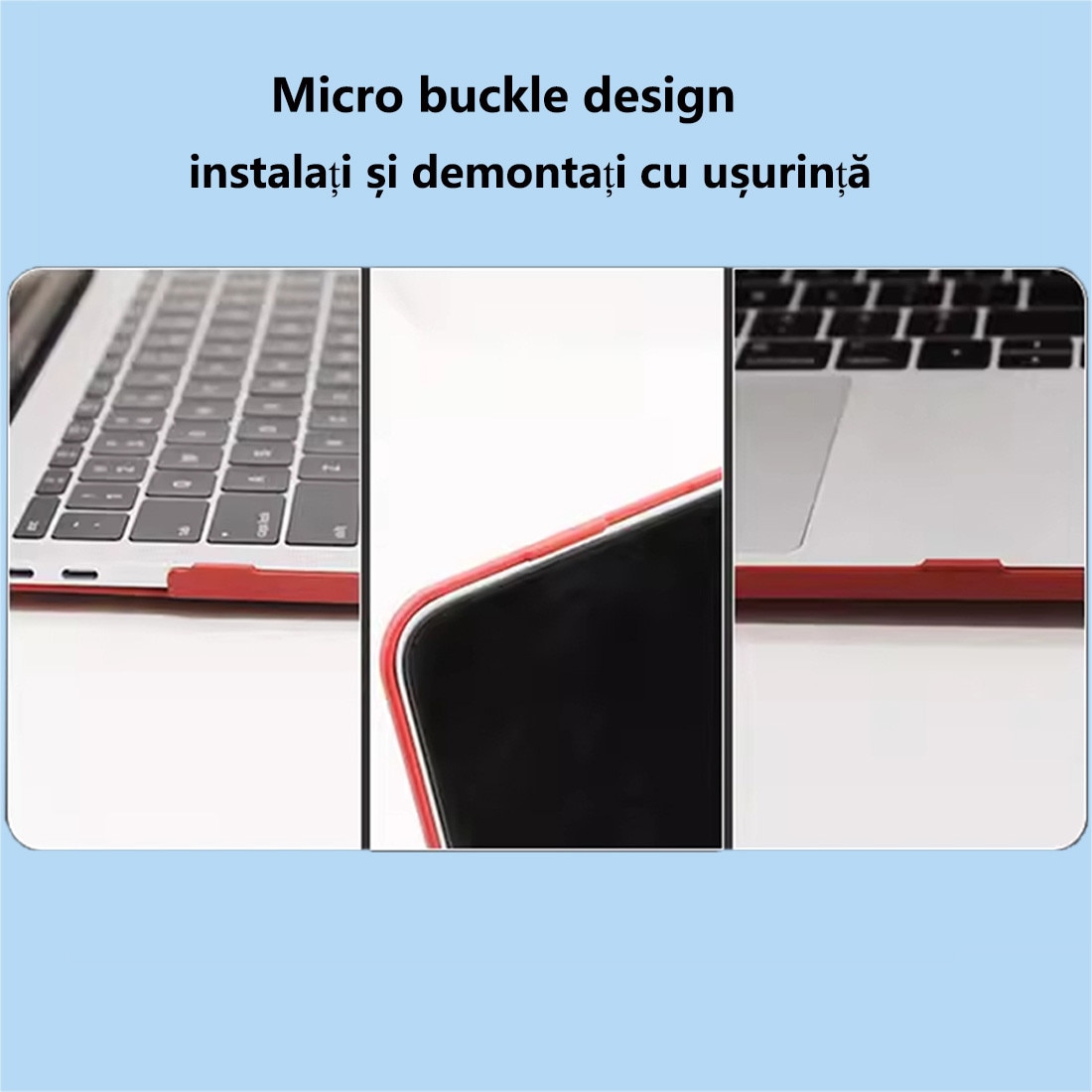 Carcasa Hard Shell DEISNGB pentru MacBook Pro 16 inch, design ultra subtire, protectie impotriva zgarieturilor, Albastru deschis