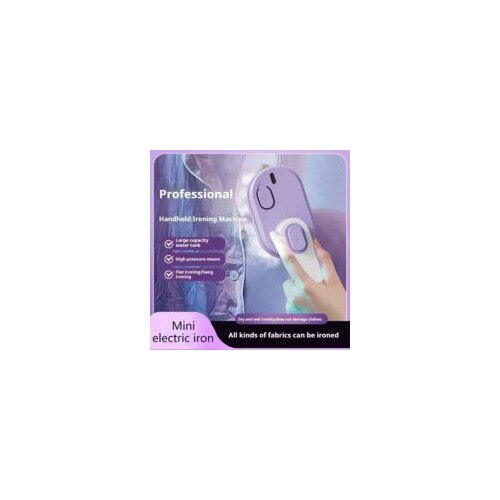 Fier de calcat mini, 1000 W, portabil, rezervor apa transparent, alb-violet