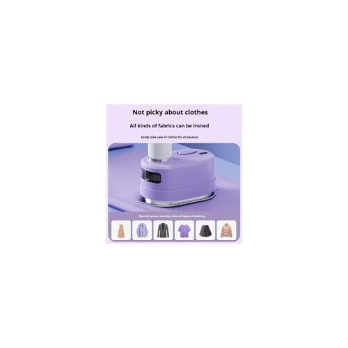 Fier de calcat mini, 1000 W, portabil, rezervor apa transparent, alb-violet