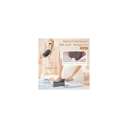 Fier de calcat portabil 1200W, 2 in 1: aparat de calcat cu abur si fier profesional, utilizare rapida in 5 secunde, compact, ideal pentru calatorii