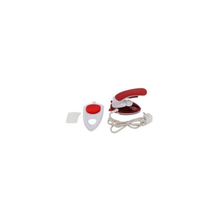 Fier de calcat cu abur, 3 setari de temperatura, 220-240 V, rosu, set complet