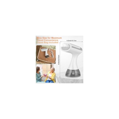 Fier de calcat cu abur portabil 1500W, 300ml, alb, pentru imbracaminte si draperii