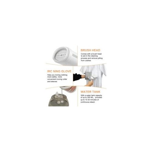 Fier de calcat cu abur portabil 1500W, 300ml, alb, pentru imbracaminte si draperii