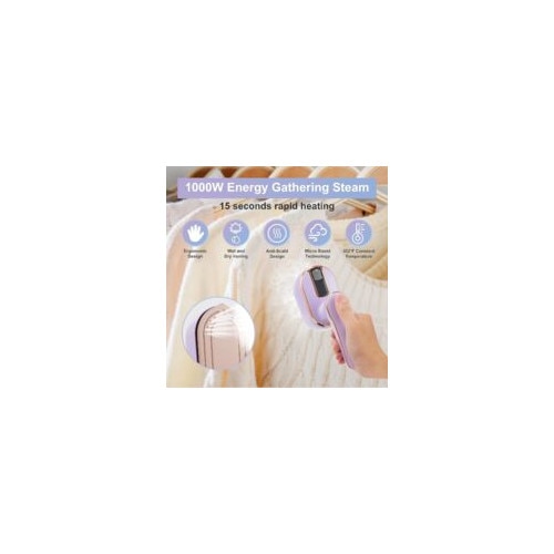 Fier de calcat mini, 1000W, ceramica, portabil, 15 secunde incalzire, 450g