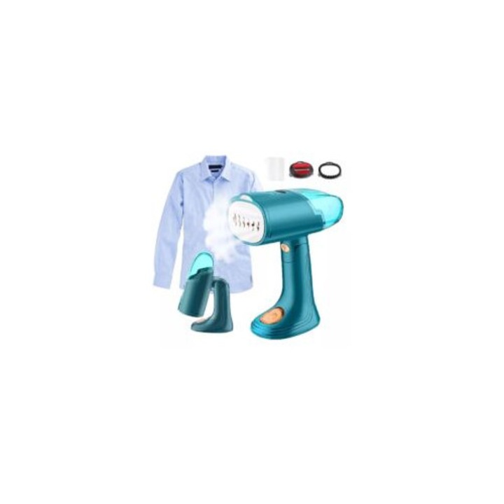 Fier de calcat portabil, 130ml, 1500W, design pliabil, verde