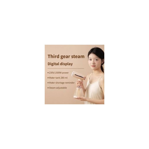 Fier de calcat vertical, 1500W, 280ml, incalzire rapida, portabil, alb lapte, pentru toate tipurile de tesaturi