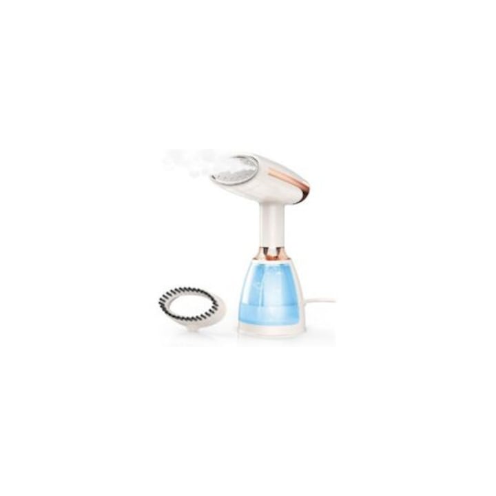 Fier de calcat vertical, 1500W, 280ml, incalzire rapida, portabil, alb lapte, pentru toate tipurile de tesaturi