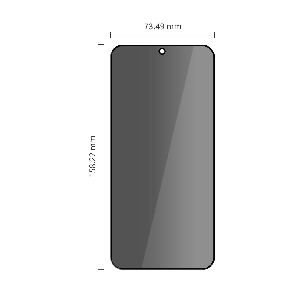 Folie sticlă securizată Tech-Protect Glass SPY Plus, protecție confidențialitate, 9H, set 2 bucăți, negru, 158.22x73.49mm