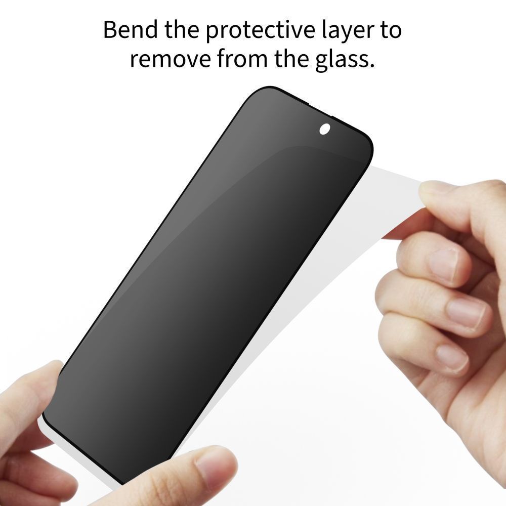 Folie sticlă securizată Tech-Protect Glass SPY Plus, protecție confidențialitate, 9H, set 2 bucăți, negru, 158.22x73.49mm