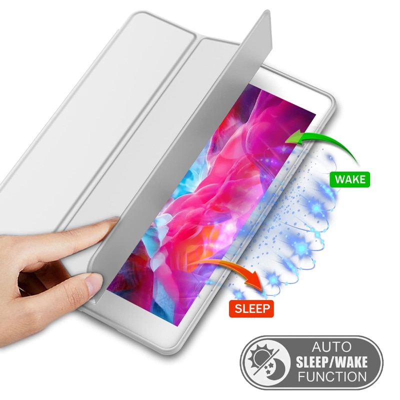Husa tip Carte cu Suport Pix pentru Apple iPad 5/6, iPad 2017/2018, iPad Air 1/2, 9.7 inch, Protectie completa, Pliabila, Gri