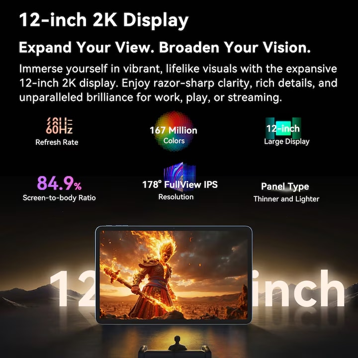 Tabletă Blackview MEGA 2, 12 inch, 24GB+256GB, cu SIM, verde