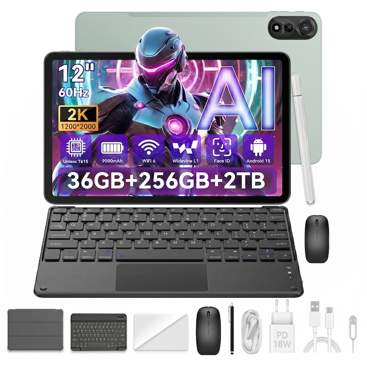 Tabletă Blackview MEGA 2, 12 inch, 24GB+256GB, cu SIM, verde