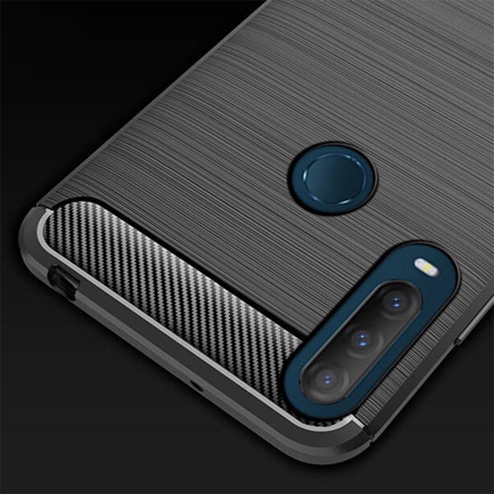 Husa compatibila cu Alcatel 1S 2020, G-Tech TPU din carbon, Negru