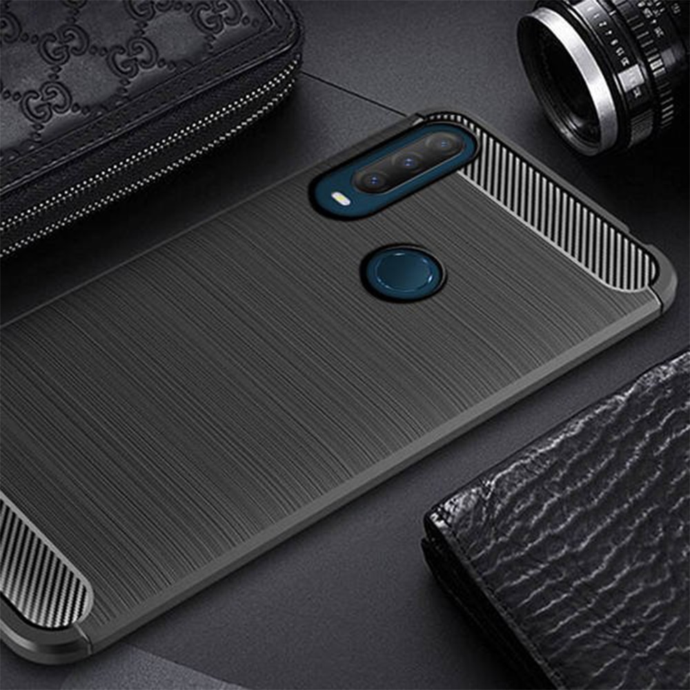 Husa compatibila cu Alcatel 1S 2020, G-Tech TPU din carbon, Negru