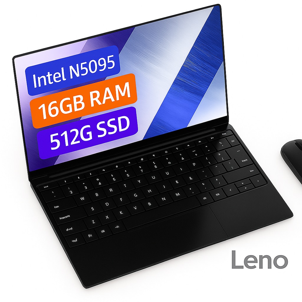 Laptop 15.6" cu procesor Intel N5095, 32GB RAM DDR4, 1TB SSD, 1920*1080 IPS, Windows 11, Tastatura Iluminata, Intel® UHD Graphics, 5000mAh, Negru